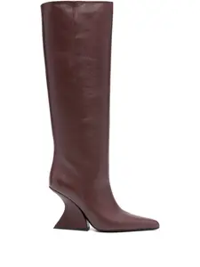 Сапоги на скульптурном каблуке Mugler, красный