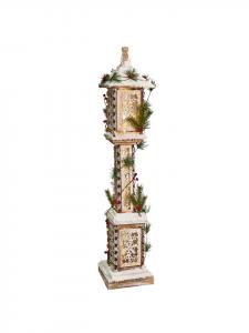 Beliani Декоративная светодиодная лампа LENTIRA коричнево-зелено-белого цвета - (Ш) 16 x (В) 80 x (Д) 16 см