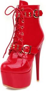 Женские ботильоны на платформе и каблуке-шпильке Roimaash Fashion, 100 Red