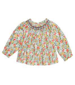 Хлопковый топ с цветочным принтом Baby Griotte Bonpoint, Fl Bleu