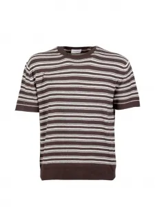 Полосатая футболка Paolo Pecora, коричневый