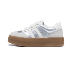 AOKANG Низкие женские кроссовки для скейтбординга бежево-серебристого цвета