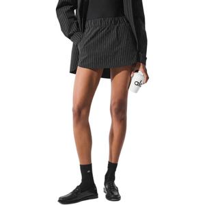 Повседневная короткая юбка женская Alo Yoga, черный/светло-коричневый