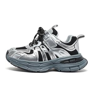 Износостойкие дышащие кроссовки для бега для детей HOBIBEAR, серебряный/черный