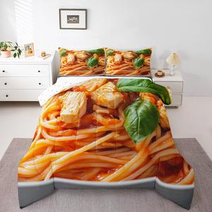 Erosebridal Комплект постельного белья Spaghetti Noodles с веселым принтом макарон для детей и взрослых, Spaghetti 01