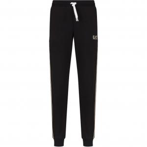 Спортивные брюки с боковыми полосами и завязками Emporio Armani, черный золото