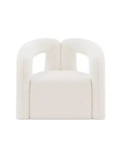 Современный акцентный стул Darian высотой 28,74 дюйма с обивкой из букле Manhattan Comfort, white