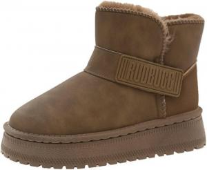 Женские классические зимние ботинки из замши с высокой подошвой, противоскользящей резиной, для улицы, холодной погоды, повседневной носки и прогулок по городу Azttoztto, Khaki