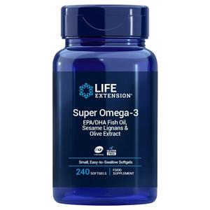 Диетическая добавка LIFE EXTENSION Super Omega-3 EPA/DHA с лигнанами кунжута и экстрактом оливы ЕС (240 капсул)