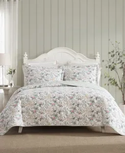 Комплект постельного белья Bramble Floral Cotton из 3 предметов, размер Full/Queen Laura Ashley, желтый/розовый