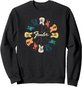 Толстовка Fender Retro Guitar Kaleidoscope, черная (black 19-3911tcx), размер S