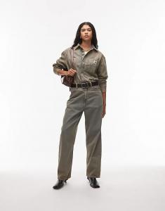 Куртка-рубашка Carhartt WIP Georgia, цвет серый, кислотная стирка