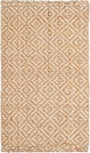 Ковер SAFAVIEH, 92 x 153 см, Natural Fiber Collection, Ivory & Natural, ручной работы из джута, идеально подходит для помещений с высокой проходимостью: прихожая, гостиная, спальня (NF261A)