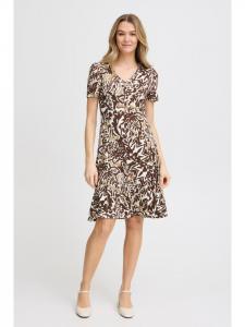 Fransa Трикотажное платье FRFEDOT, стандартный крой, цвет черный кофе, AOP MS24 01A