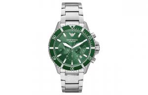 EMPORIO ARMANI Часы Men Three Eye Chronograph Watch, Green Dial