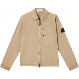 STONE ISLAND Застёгивающаяся на молнию рубашка-куртка с нашивкой компас, Beige