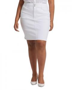Джинсовая юбка в оптическом белом NYDJ Plus, Юбка из денима цвета «оптический белый» NYDJ Plus
