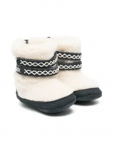 Ботинки с ремешками с узором и овчиной Donsje, синий