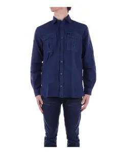 Рубашка с логотипом на пуговицах спереди Fay, синий