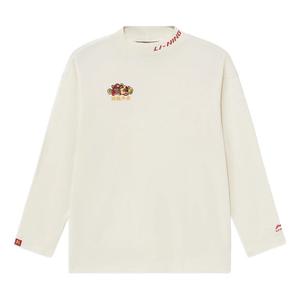 Свитера спортивные стильные серии круглый вырез свободный пуловер Li-Ning, белый