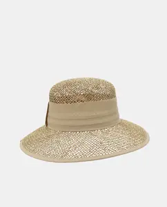 Шляпа-клош из натуральных волокон с лентой и отделкой в ​​тон Seeberger, цвет Natural
