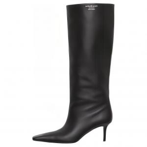 80-миллиметровые кожаные сапоги до колена Acne Studios, Black