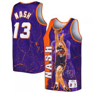 Мужская майка Mitchell & Ness Steve Nash Purple Phoenix Suns 1996-97 Hardwood Classics Player Burst