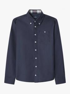 Детская рубашка в классическом крое с отделкой из фланели Hackett London, Midnight Blue