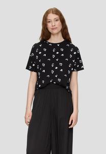 Принт на футболке GEMUSTERTES QS, черный