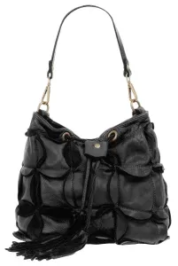 Сумка с ручкой Samantha Look, натуральная кожа, производство Италия, черный