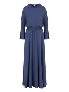 Дневное платье с эластичной талией GIORGIO ARMANI, синий