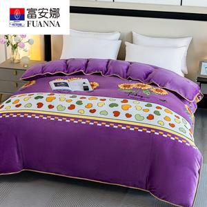 Fuanna Комплект постельного белья из 4 предметов (пододеяльник 150х200 см, простыня 230х230 см), зимний утепленный велюр, цвет Sunflower Blooms