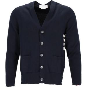 Кардиган с v-образным вырезом свободного кроя THOM BROWNE, синий