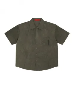 Зеленая мужская рубашка с короткими рукавами Acupuncture, зеленый