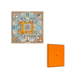 HERMES Шёлковый платок Mulberry, Multicolor