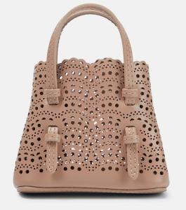 Кожаная мини-сумка через плечо Le Mina Alaïa, черный