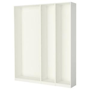 3 каркаса для гардероба PAX IKEA, 200x35x236 см, белый