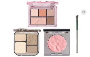 Палетка теней для век румяна хайлайтер палетка для контуринга набор косметики легко растушевывается натуральное сияние тканевый набор из 3 штук VEECCI