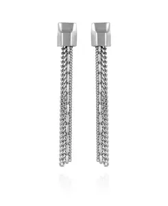 Серьги-Подвески с кисточками из цепочек серебристого тона Vince Camuto, silver