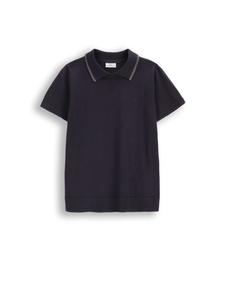 Свитер с короткими рукавами темно-синего цвета Coccodrillo