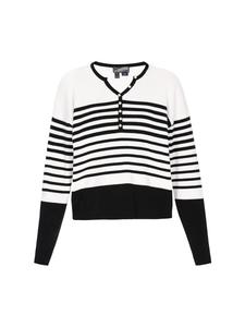 DreiMaster Женский свитер кремового цвета с черными вставками