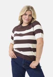 Футболка Kaffe Curve STRIPED, Fudge Chalk Wide Stripe/Brown