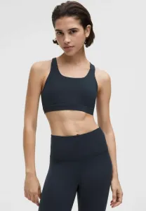 Спортивный бюстгальтер wunder train с чашечками на спине, средней степени поддержки. Lululemon, True Navy
