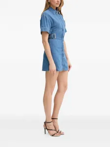Платье-рубашка мини с поясом Liu Jo, синий