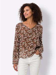 Блузка-слипон с принтом красновато-коричневого и шампанского цветов Heine