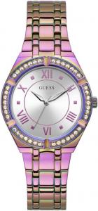 Часы Guess Blue + Rose Gold-Tone Crystal Silicone, Iridescent /Iridescent /Silver