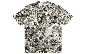 Футболка PALACE с принтом в виде набора стикеров, серо-белая