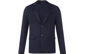 EMPORIO ARMANI Сшитая джерси однобортный жакет, Dark Marine Blue