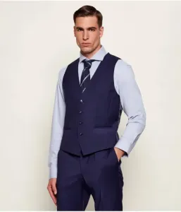 Огромный шерстяной жилет slim fit Boss, темно-синий