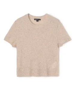 Мягкий, легкий кашемировый трикотаж с коротким рукавом WOKC3186